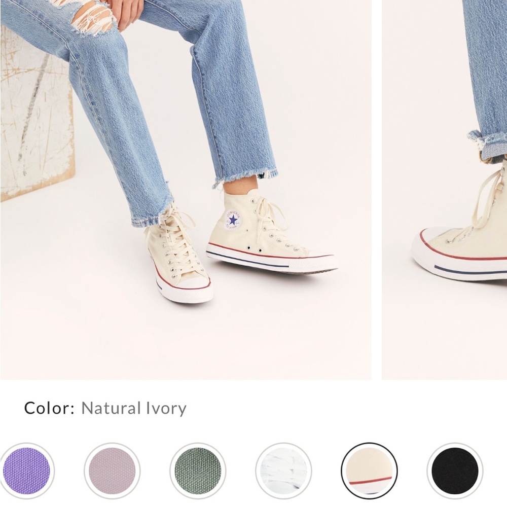 Converse High-Top Sneakers in Cream